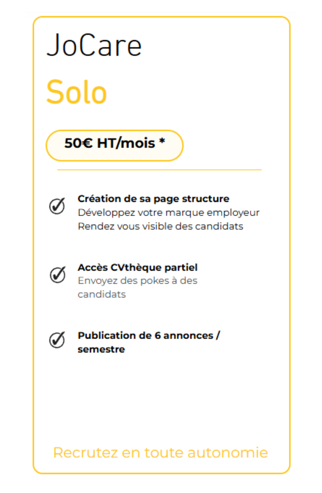 Abonnements JoCare solo